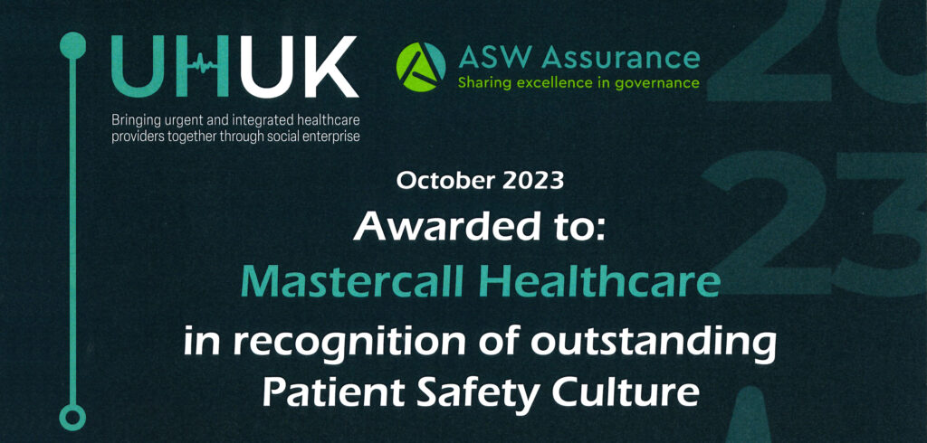 Mastercall Receive “Outstanding Patient Safety Culture” Award at UHUK Awards 2023