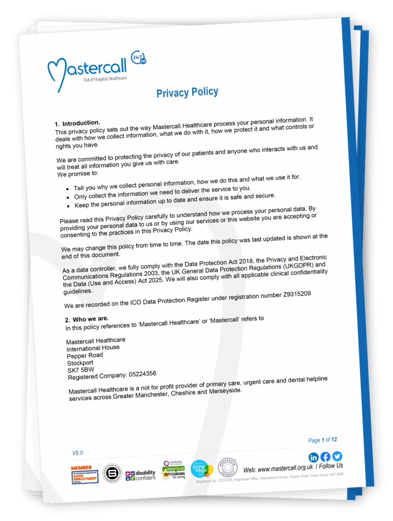 Mastercall Privacy Policy graphic